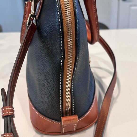 Dooney & Bourke Black and Tan Leather Satchel - Picture 8 of 16